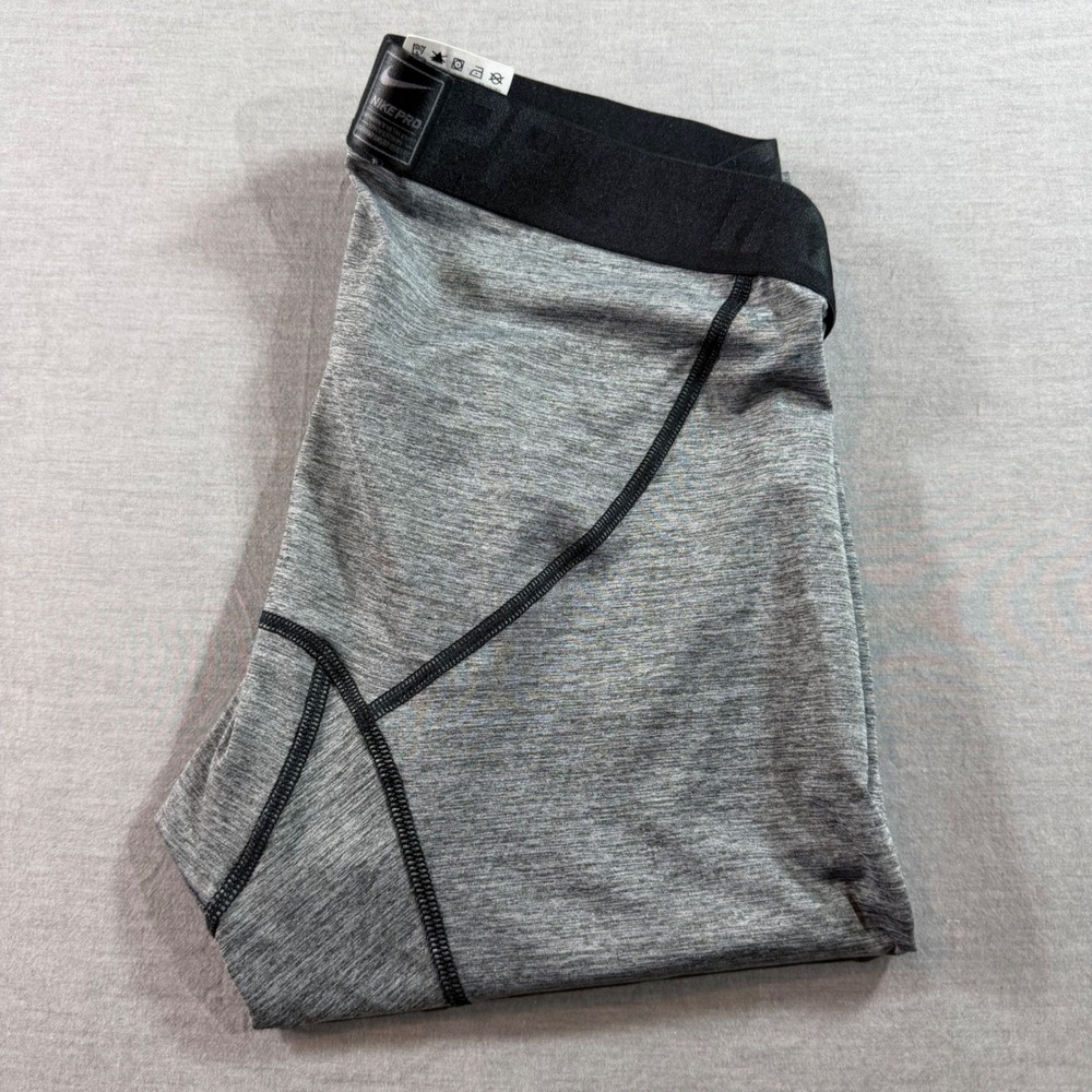 Nike Pro Dri-FIT Compression Tights Mens L Gray Excellent Heathered Leggings